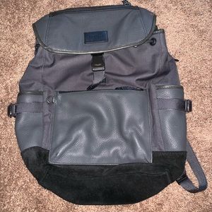 Grey leather coach backpack